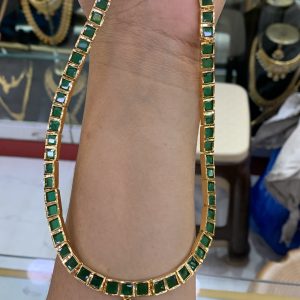 Atigai Haram American Diamond Emerald Stone