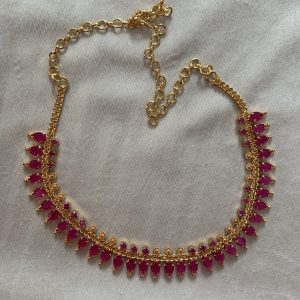 Gold Plated Ruby Stone Necklace Product code fgc72n